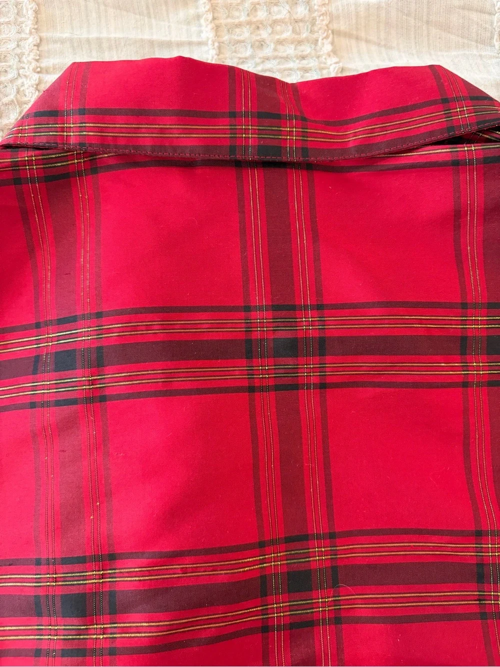 Coldwater Creek Red Plaid Silk Blend Zip Front Blazer Jacket 1X‎ NWT